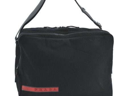 Authentic PRADA Sports Nylon Polyester Shoulder Cross Body Bag Black Gray J0500 For Sale