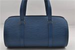 Authentic Louis Vuitton Epi Soufflot Hand Bag Blue M52225 LV 3162D Cheap