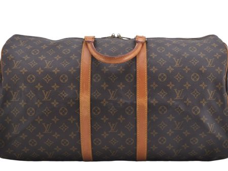 Authentic Louis Vuitton Monogram Keepall 55 Travel Boston Bag M41424 LV 5555D Online Hot Sale