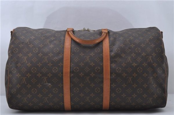 Auth Louis Vuitton Monogram Keepall Bandouliere 60 Boston Bag M41412 LV 3172D Online Sale