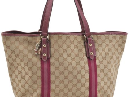 Auth GUCCI Sherry Line Shoulder Tote Bag GG Canvas Leather 139260 Beige J0565 For Cheap