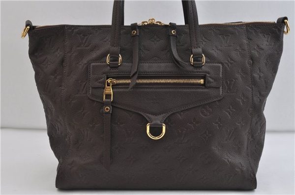 Auth LOUIS VUITTON Monogram Empreinte Lumineuse PM Tote Bag M93409 Brown 7112C Fashion