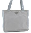 Authentic PRADA Nylon Shoulder Tote Bag Light Gray H1446 For Discount