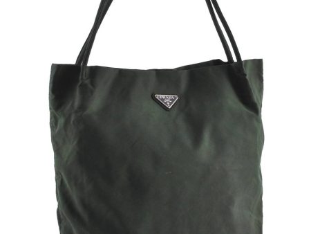 Authentic PRADA Nylon Shoulder Tote Bag Purse Green 4827C For Discount