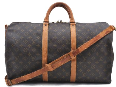 Auth LOUIS VUITTON Monogram Keepall Bandouliere 50 Boston Bag M41416 LV H7296 Supply