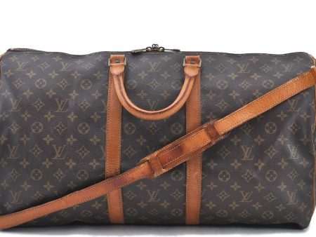 Auth LOUIS VUITTON Monogram Keepall Bandouliere 55 Boston Bag M41414 LV H8214 For Discount