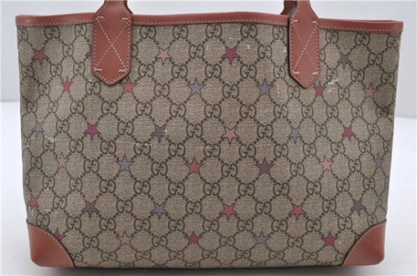 Auth GUCCI GG Supreme Stars Shoulder Tote Bag PVC Leather 309499 Brown 8638C Online Hot Sale