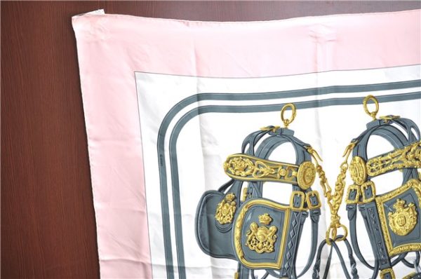 Authentic HERMES Carre 90 Scarf  BRIDES de GALA par  Silk Pink H7006 Online now