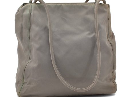 Authentic PRADA Nylon Shoulder Hand Bag Purse Beige 5405C For Sale