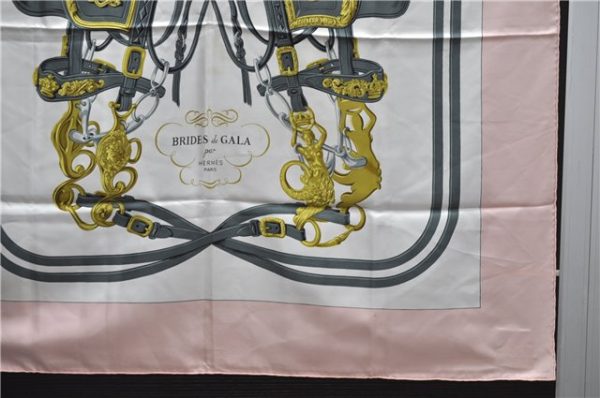 Authentic HERMES Carre 90 Scarf  BRIDES de GALA par  Silk Pink 2781D on Sale