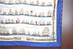 Auth HERMES Carre 90 Scarf  NAVIRES D EUROPE A VOILES, MIXTES  Silk Navy H6685 Discount