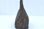 Auth FENDI Zucca Mamma Baguette Shoulder Hand Bag Canvas Leather Brown H8036 Cheap