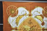 Authentic HERMES Carre 90 Scarf  SPRINGS  Silk Brown 6710C Sale