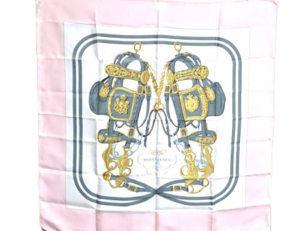 Authentic HERMES Carre 90 Scarf  BRIDES de GALA par  Silk Light Pink H1675 Online Sale