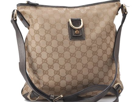 Auth GUCCI Abbey Shoulder Cross Body Bag GG Canvas Leather 131326 Beige 7311C For Sale