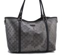 Auth GUCCI Crystal Shoulder Tote Bag PVC Leather 197953 Black Gold Junk 7140C Online