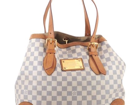 Auth LOUIS VUITTON Damier Azur Hampstead MM Shoulder Tote Bag N51206 LV 8699C Fashion