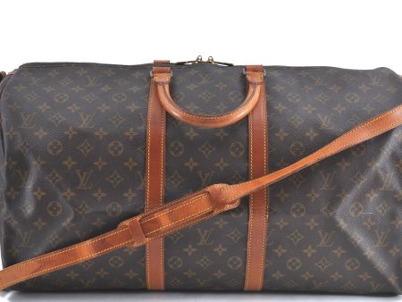 Auth Louis Vuitton Monogram Keepall Bandouliere 55 Boston Bag M41414 LV H9840 For Discount