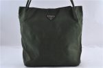 Authentic PRADA Nylon Shoulder Tote Bag Purse Green 4827C For Discount