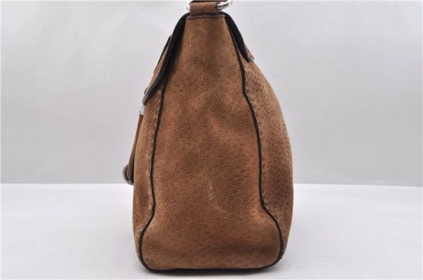 Authentic PRADA Suede Shoulder Hand Bag Purse Brown 8606C Hot on Sale