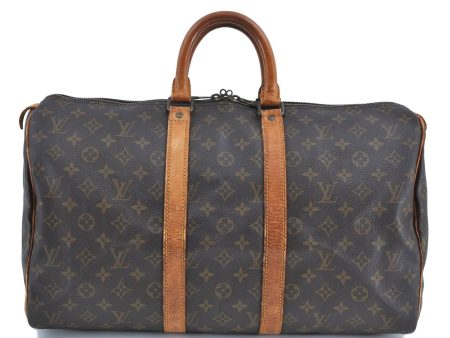 Auth LOUIS VUITTON Monogram Keepall Bandouliere 45 Boston Bag M41418 LV H3274 Discount