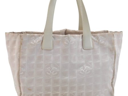 Auth CHANEL New Travel Line Shoulder Tote Bag Nylon Leather Light Pink G9584 Sale