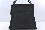 PRADA Tessuto Impun Nylon Leather Plastic Shoulder Tote Bag B8356 Black 8668C Discount