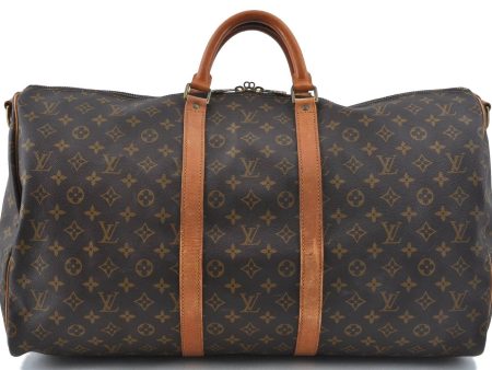 Auth LOUIS VUITTON Monogram Keepall Bandouliere 55 Boston Bag M41414 LV H7602 For Sale