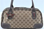 GUCCI Web Sherry Line Princy Ribbon Shoulder Bag GG Canvas 161720 Brown H7844 Online now