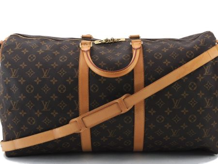 Auth LOUIS VUITTON Monogram Keepall Bandouliere 55 Boston Bag M41414 LV 8386C Online now