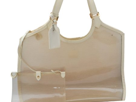 Auth LOUIS VUITTON Epi Plage Bahia Shoulder Tote Bag Clear White M92153 LV H2718 on Sale