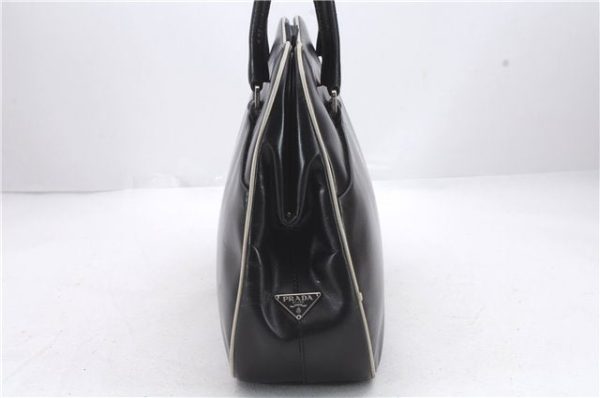 Authentic PRADA Leather Shoulder Tote Bag Black 2266D on Sale