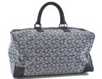 Auth CELINE C Macadam Carriage Hand Boston Bag Canvas Leather Navy Blue H6185 Hot on Sale