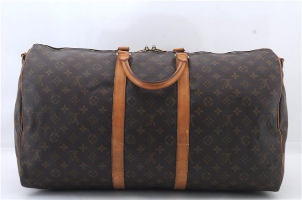 Auth LOUIS VUITTON Monogram Keepall Bandouliere 55 Boston Bag M41414 LV 6275C Cheap