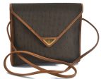 Authentic YVES SAINT LAURENT Shoulder Cross Bag PVC Leather Brown H1505 For Cheap