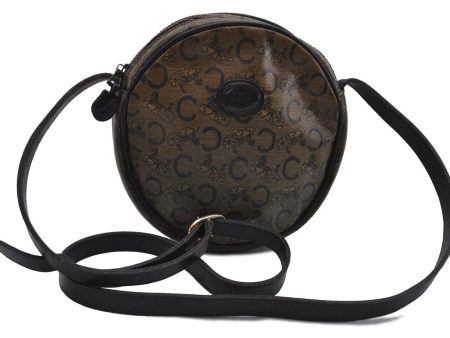 Auth CELINE C Macadam Blason Shoulder Cross Body Bag PVC Leather Brown 6821C Hot on Sale