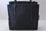 Authentic PRADA Nylon Leather Shoulder Tote Bag Navy Blue 2594D Online Hot Sale