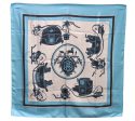 Authentic HERMES Carre 90 Scarf Horse Carrige Motif Silk Light Blue 2808D Online now