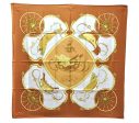 Authentic HERMES Carre 90 Scarf  SPRINGS  Silk Brown 6710C Sale