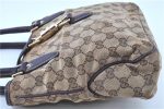 Auth GUCCI New Jackie Tote Hand Bag GG Canvas Leather 145817 Brown Purple H7956 Hot on Sale