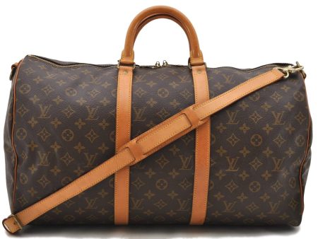 Auth Louis Vuitton Monogram Keepall Bandouliere 50 Boston Bag M41416 LV 2896D Fashion