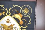 Authentic HERMES Carre 90 Scarf  SPRINGS  Silk Black H6618 Hot on Sale