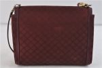 Auth CELINE Macadam Blason Shoulder Cross Body Bag Canvas Leather Bordeaux 6978C For Cheap