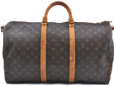 Auth LOUIS VUITTON Monogram Keepall Bandouliere 50 Boston Bag M41416 Junk H7252 Fashion