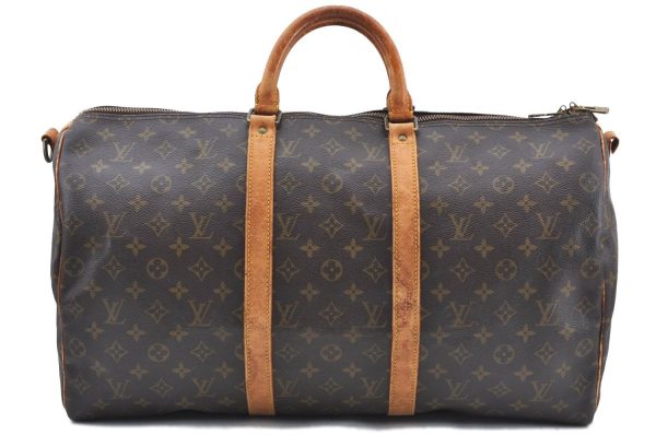 Auth LOUIS VUITTON Monogram Keepall Bandouliere 50 Boston Bag M41416 Junk H7252 Fashion