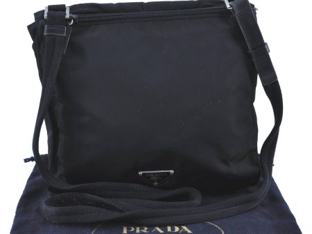 Authentic PRADA Nylon Leather Shoulder Cross Body Bag Purse Black H7933 For Cheap