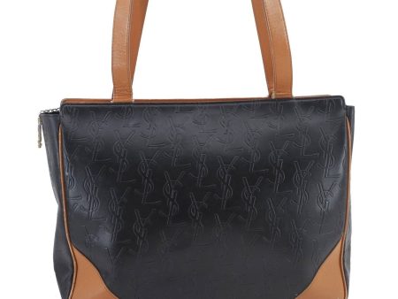 Auth YVES SAINT LAURENT Sac Tropez Shoulder Hand Bag Leather Black Brown 2873D Online Hot Sale