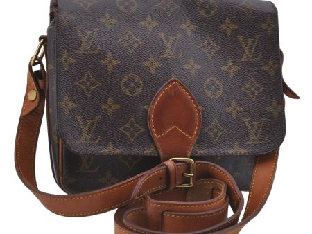 Auth Louis Vuitton Monogram Cartouchiere MM Shoulder Cross Bag M51253 LV 5220D Fashion