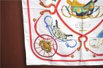 Authentic HERMES Carre 90 Scarf  SPRINGS  Silk White H7005 on Sale