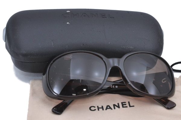 Authentic CHANEL Sunglasses Camellia CC Logos 5113 53873 Brown H6239 Sale